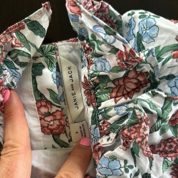Janie and Jack Floral Kids Blouse with Red and Green - Picture 2 of 3
